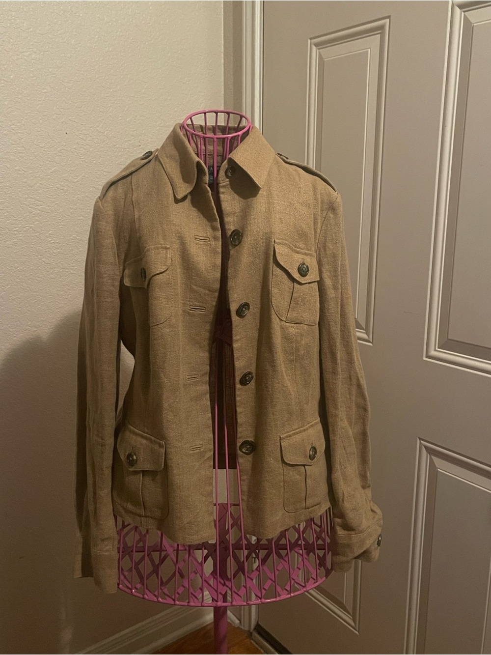 Lauren Ralph Lauren Women's Linen Blazer in Camel Brown